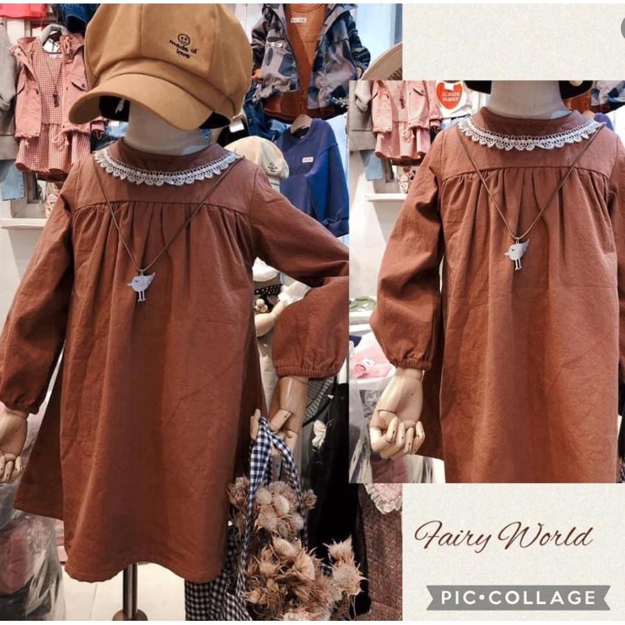 過年款 甜美翻領緹花 假2件式 小香風洋裝 森林系洋裝 泡泡袖雙口袋百褶洋裝-細節圖4