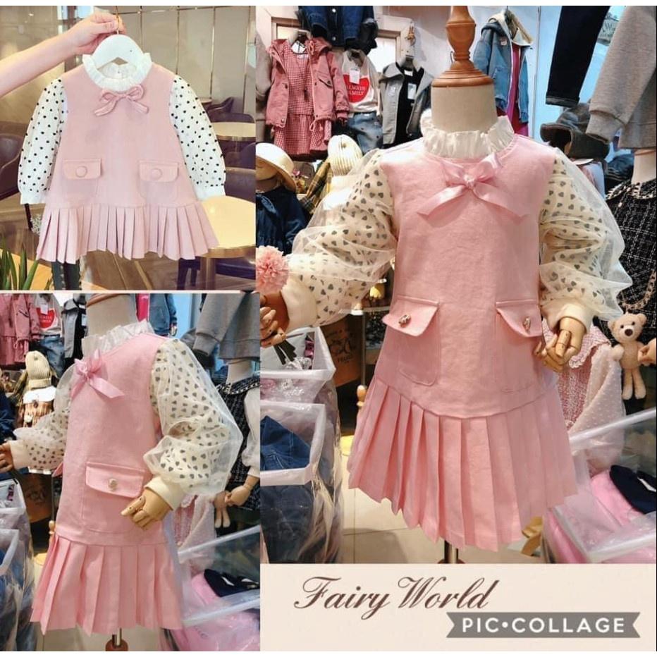 過年款 甜美翻領緹花 假2件式 小香風洋裝 森林系洋裝 泡泡袖雙口袋百褶洋裝-細節圖6