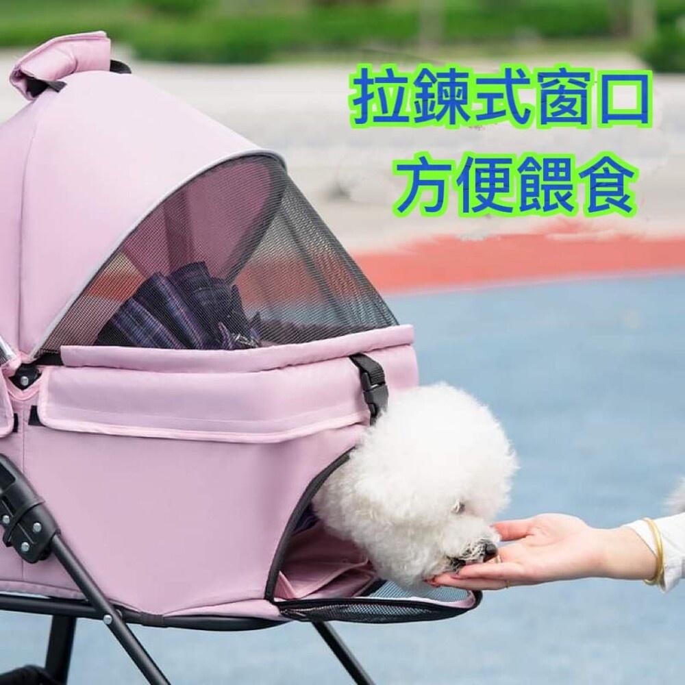 ⭐台灣現貨免運⭐送寵物墊 寵物推車 狗狗推車 帶餐盤 一鍵收摺 可拆卸兩用 貓推車 四輪推車 分離式寵物  寵物外出車-細節圖4