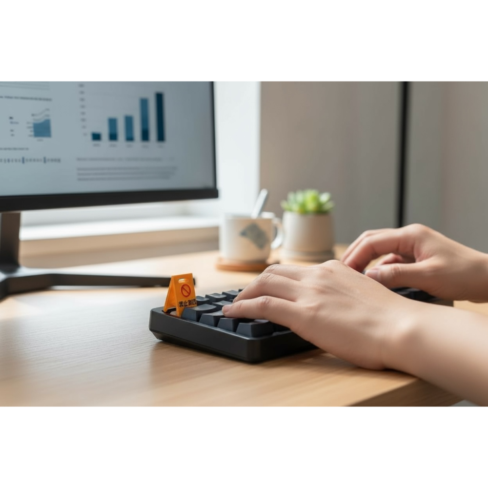 DESK FUN 嚴選｜禁止加班 鍵帽 🚫 警告牌 創意 KUSO 鍵盤裝飾 機械鍵盤 十字軸 辦公室 交換禮物-細節圖2