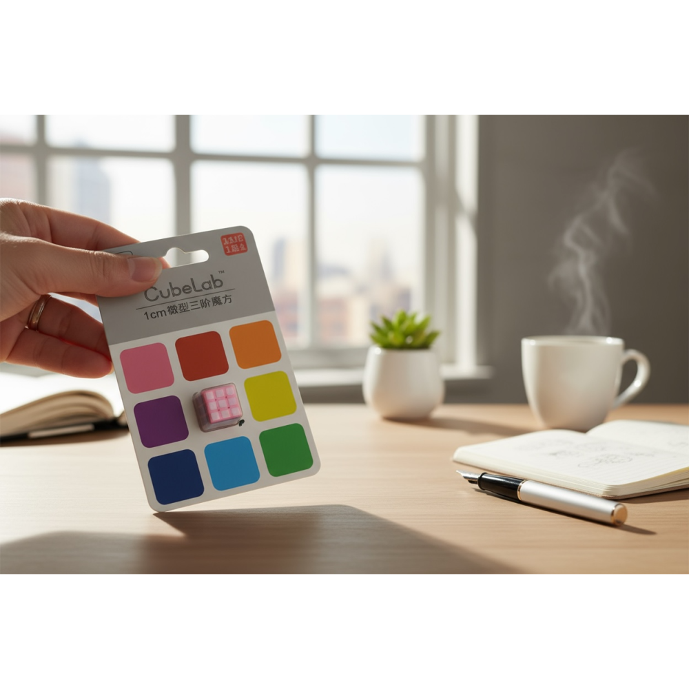 【CubeLab 頂級工藝 1cm】 迷你微型三階魔方 桌面白噪音解壓神器 ✨台灣現貨🚀 順滑可轉動 #收藏品 #療癒-細節圖2