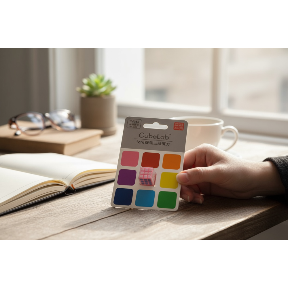 【CubeLab 頂級工藝 1cm】 迷你微型三階魔方 桌面白噪音解壓神器 ✨台灣現貨🚀 順滑可轉動 #收藏品 #療癒-細節圖3