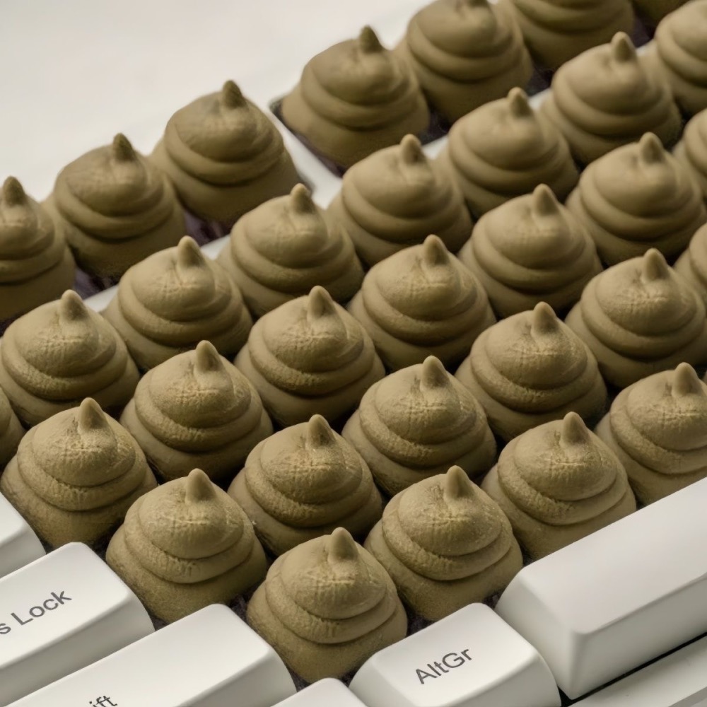 DESK FUN 嚴選｜療癒便便 💩 立體鍵帽 KUSO搞怪 惡搞趣味 辦公室小物 紓壓 鍵盤裝飾 機械鍵盤 十字軸-細節圖2