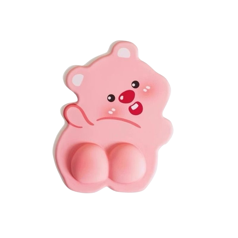 DESK FUN 嚴選｜🔥 升級加厚款 🔥 海狸屁股 護腕滑鼠墊 3D立體解壓 記憶棉手托 防滑耐磨-細節圖2