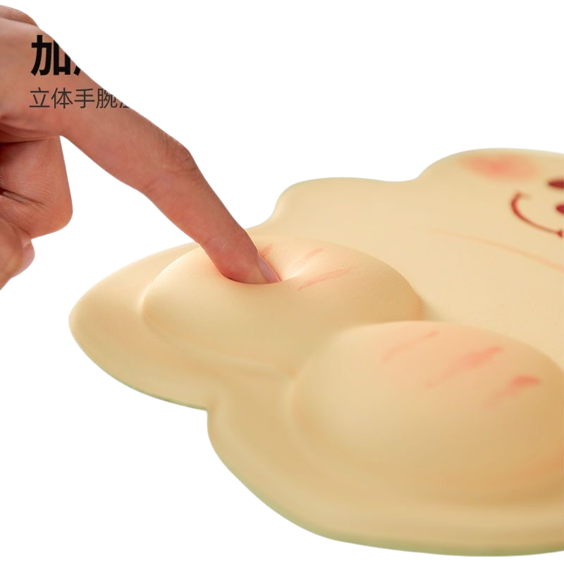 DESK FUN 嚴選｜翹屁黃油小熊 🐻 護腕滑鼠墊 升級加厚款 🐻 記憶棉手托 辦公室高顏值桌搭-細節圖5