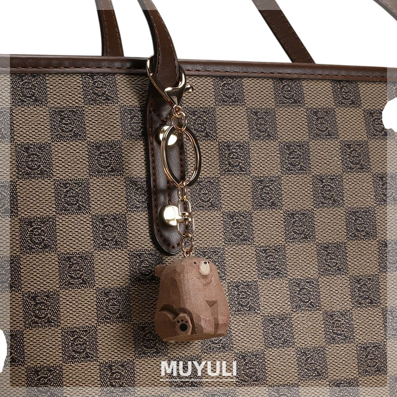 🐻【手工木雕小熊】可愛療癒系鑰匙扣 辦公室治癒系小熊掛件 汽車鑰匙圈 書包吊飾 療癒小物 禮物-細節圖8