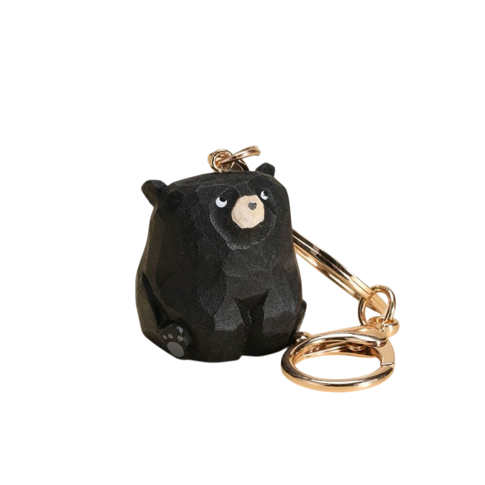 🐻【手工木雕小熊】可愛療癒系鑰匙扣 辦公室治癒系小熊掛件 汽車鑰匙圈 書包吊飾 療癒小物 禮物-細節圖11