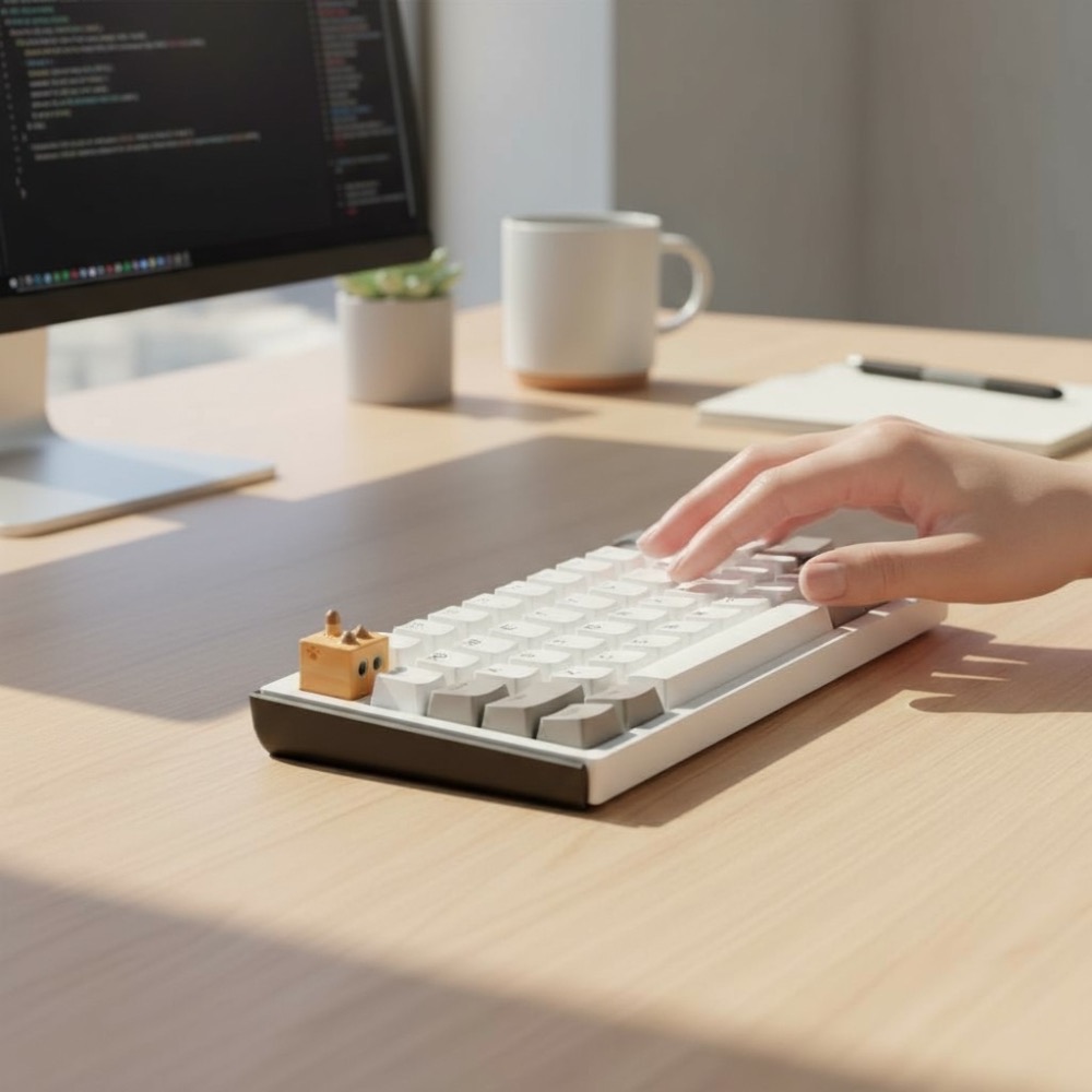 ✨【暹羅貓鍵帽】盒子裡的貓 立體樹脂鍵帽 手工塗裝 藝術鍵帽 客製化 療癒小物 貓奴鍵盤飾品-細節圖2