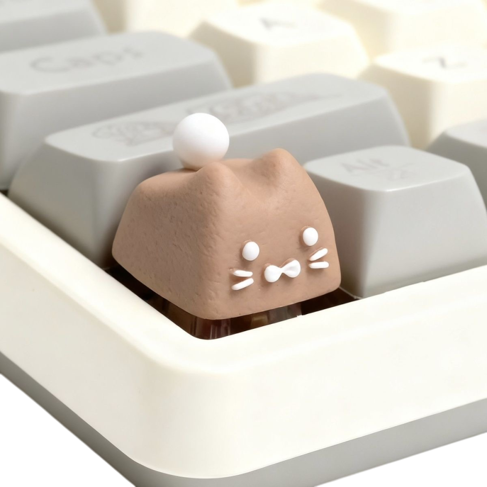 ✨【曲奇小貓鍵帽】甜點貓 立體樹脂鍵帽 手工塗裝 餅乾貓 Esc 鍵盤裝飾 貓奴療癒小物-細節圖3