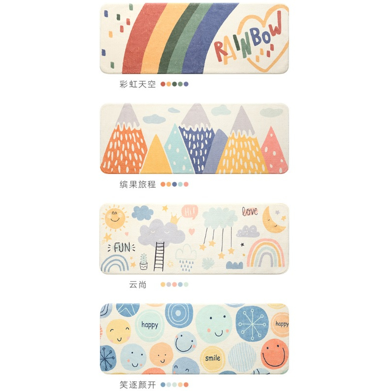 CY.繽紛卡通造型羊羔絨地墊、臥室門墊、地毯、腳踏墊 40*120cm-細節圖2