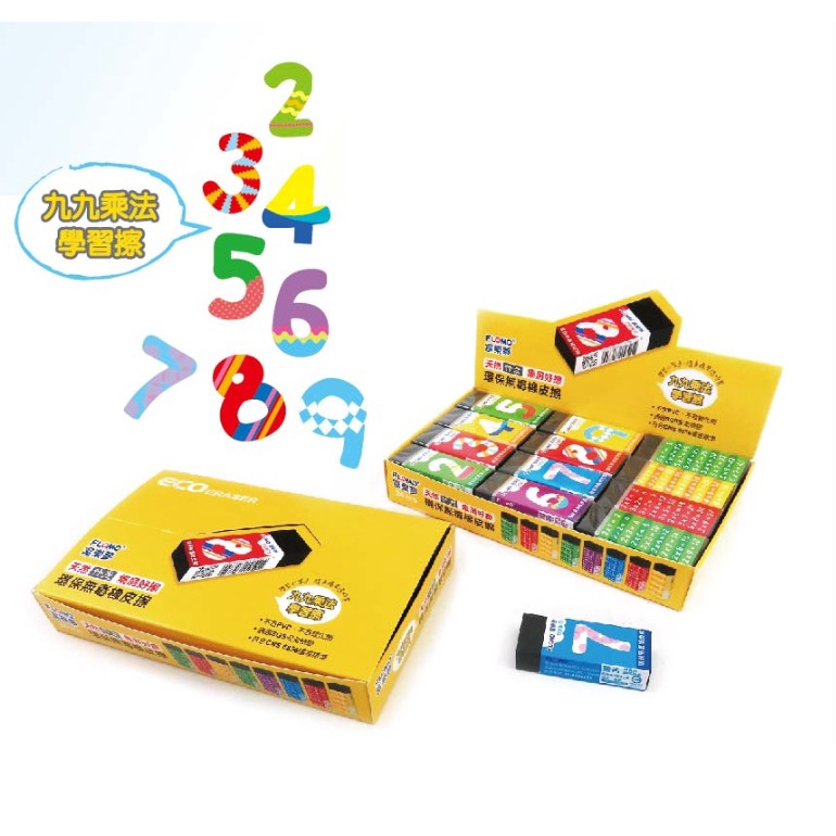 HN.【富樂夢】竹炭擦 黑色 橡皮擦 九九乘法 集屑好擦 環保無毒 |ER-AN24CA-細節圖5