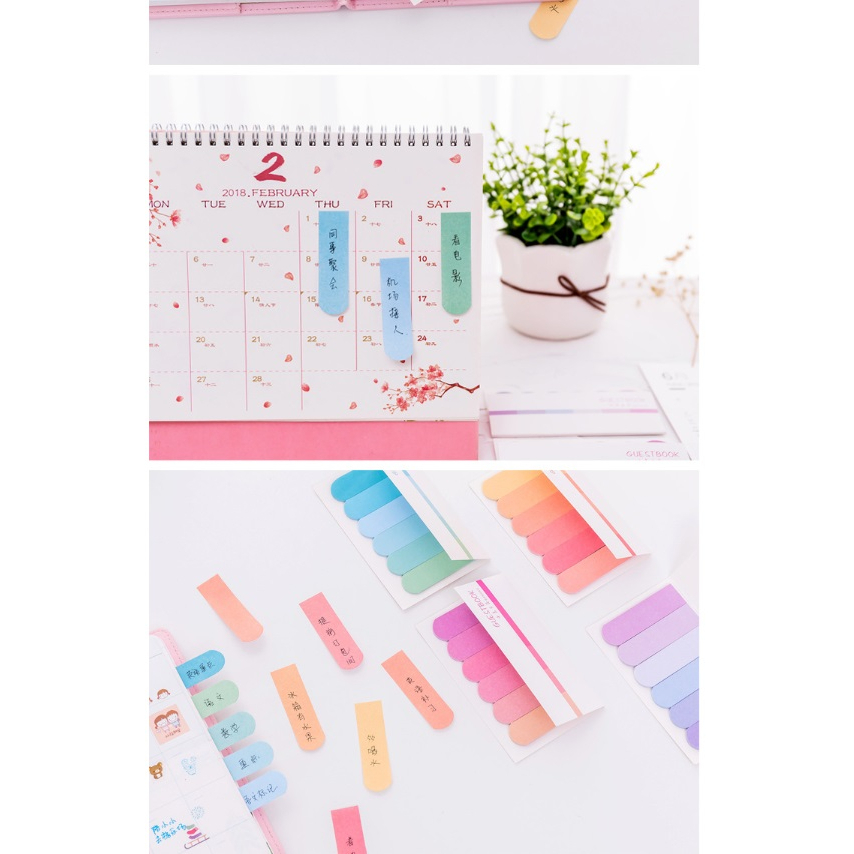 EY.創意六條漸變彩色便利貼、N次貼、便簽本、指示貼-細節圖6