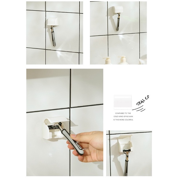 CY.KM833 粘膠式防塵刮鬚刀架、刮鬚刀吊挂收纳架-細節圖4