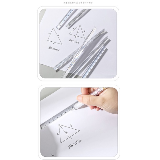 FY.無印風簡約透明三棱尺、繪圖測量尺、立體刻度尺、直尺 15cm & 20cm-細節圖5