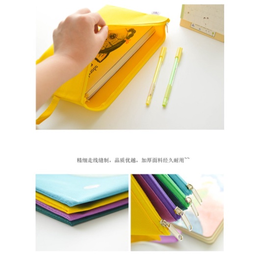 AY.韓版卡通大頭動物印花牛津布手提帆布文件袋.A4文具收納袋-細節圖7