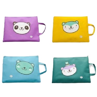 AY.韓版卡通大頭動物印花牛津布手提帆布文件袋.A4文具收納袋-細節圖8