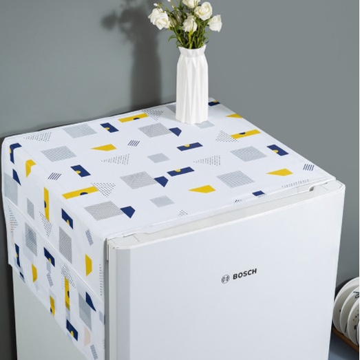 AY.北歐印花簡約PEVA冰箱防塵罩.防水冰箱蓋布.防塵罩.冰箱套收納袋.冰箱掛袋-細節圖3