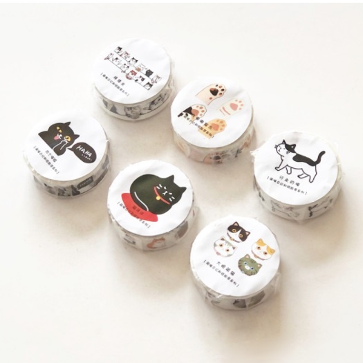 FY.創意可愛貓咪和紙膠帶、裝飾膠帶、手帳膠帶-細節圖3