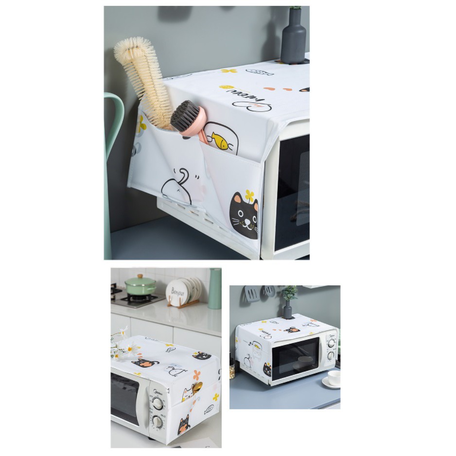 AY.北歐印花簡約PEVA微波爐防塵罩.防油污微波爐罩-細節圖5