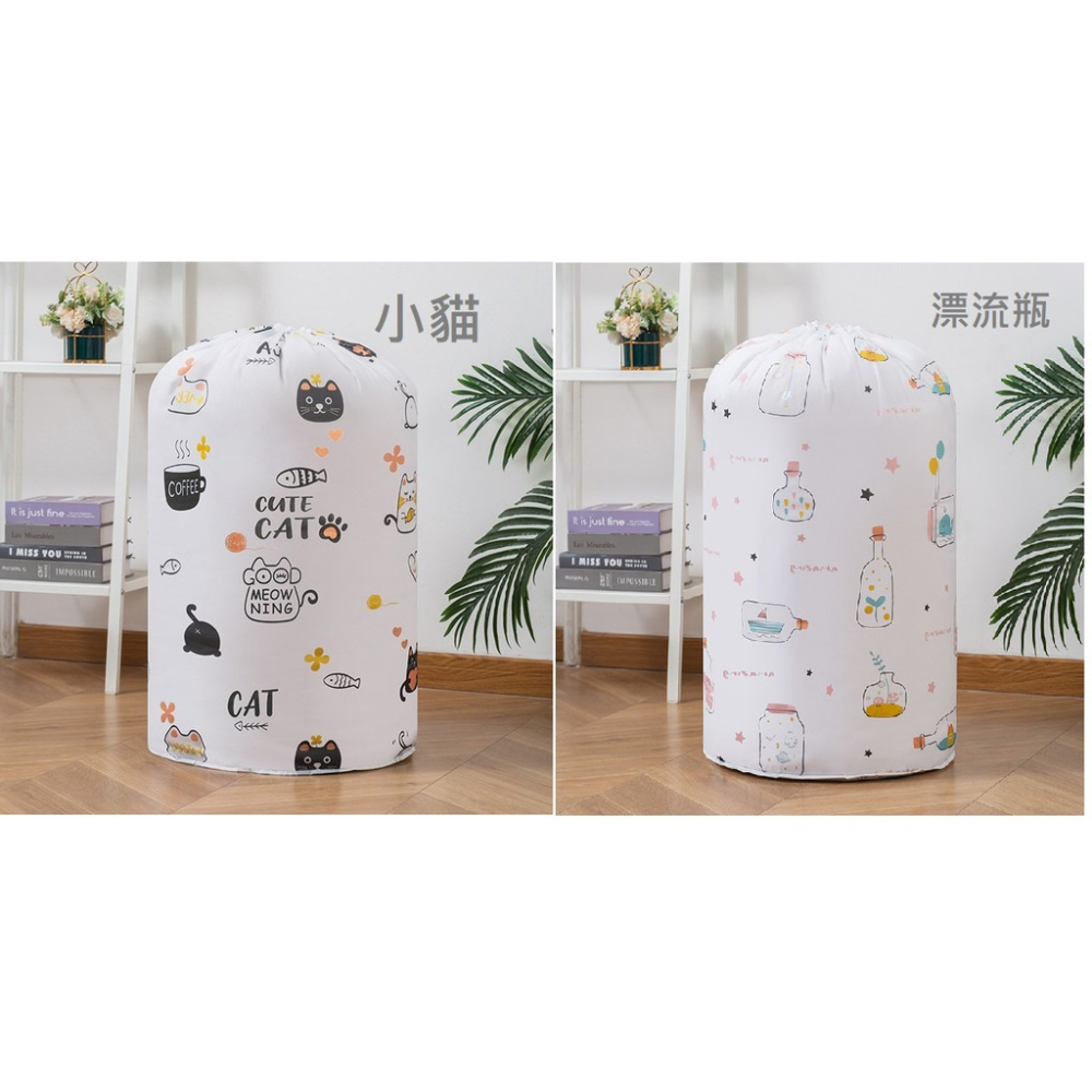 HY.清新印花可愛束口防潮棉被袋、防水棉被收納袋、衣物整理袋、打包袋、束口袋-細節圖2