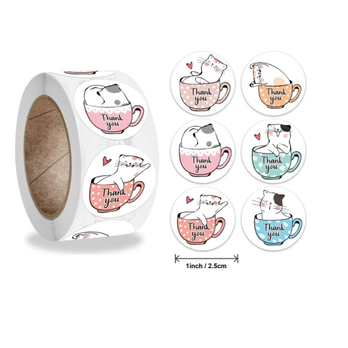 CY.Ins thank you 貼紙標籤、自粘標籤、密封貼紙捲(500張)-細節圖2