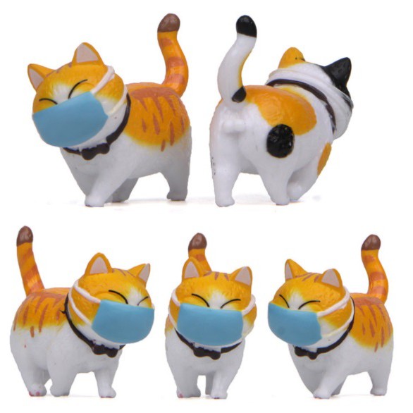 GY.溫暖療愈系口罩貓公仔玩偶.微景觀擺飾.多肉植物擺飾.烘焙裝飾工具.療癒小物.拍照道具-細節圖4