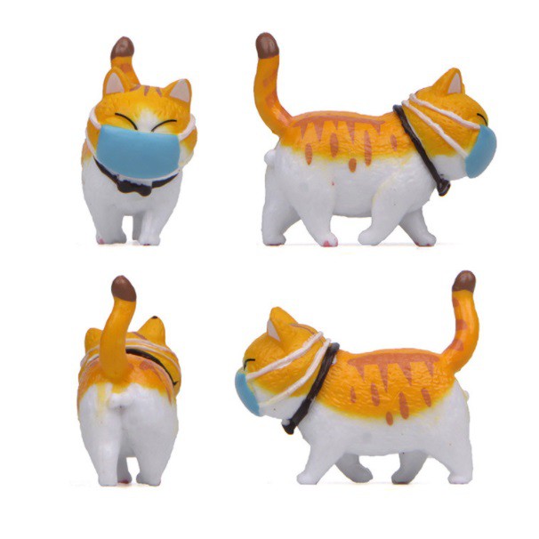 GY.溫暖療愈系口罩貓公仔玩偶.微景觀擺飾.多肉植物擺飾.烘焙裝飾工具.療癒小物.拍照道具-細節圖5