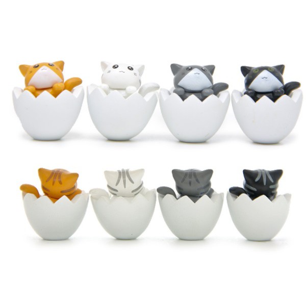 GY.萌貓蛋殼公仔玩偶.微景觀擺飾.多肉植物擺飾.烘焙裝飾工具.療癒小物.拍照道具-細節圖2