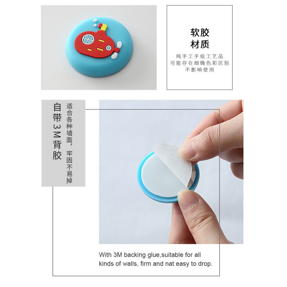 CY.創意卡通加厚矽膠墊牆面門後防撞墊、緩衝墊、門防撞墊-細節圖6