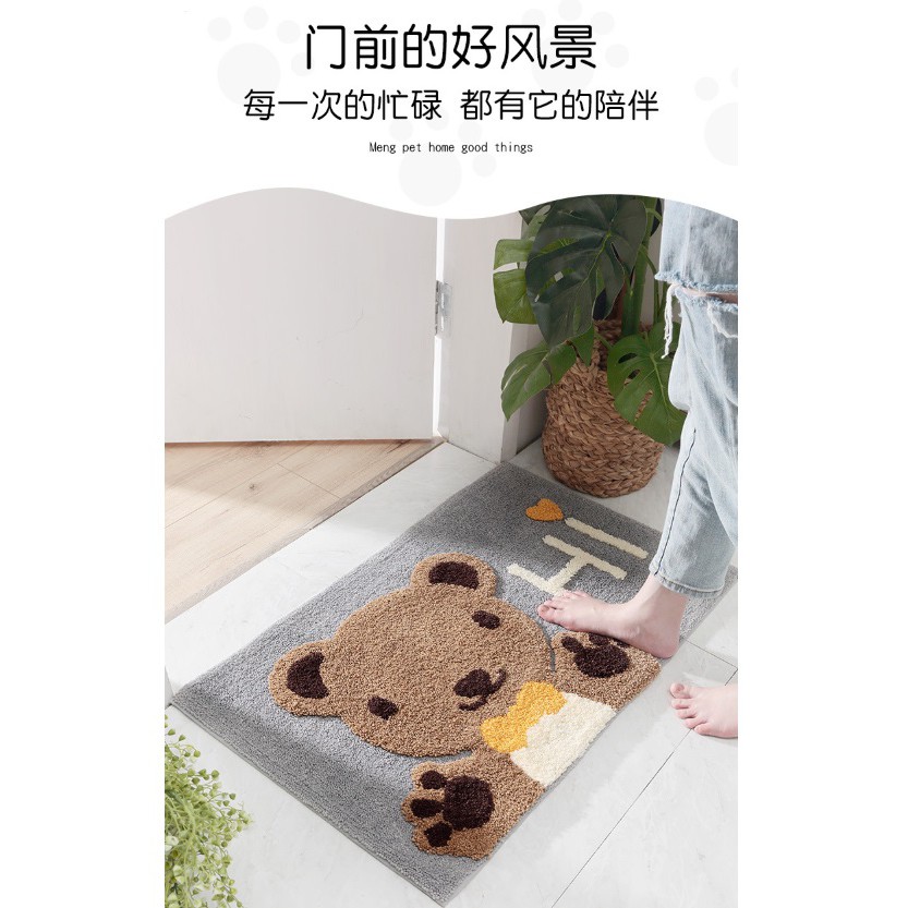 FY.Ж 青蛙&熊卡通造型高低毛家居植絨地墊.臥室門墊.浴室防滑墊.吸水墊.廚房腳踏墊 45*65cm-細節圖3