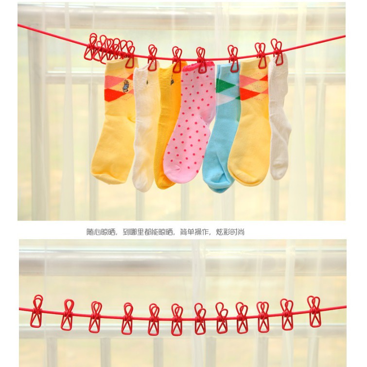 BY.Ж 12夾旅行便攜式晾曬繩、晾衣架、衣夾、衣服掛鉤-細節圖4