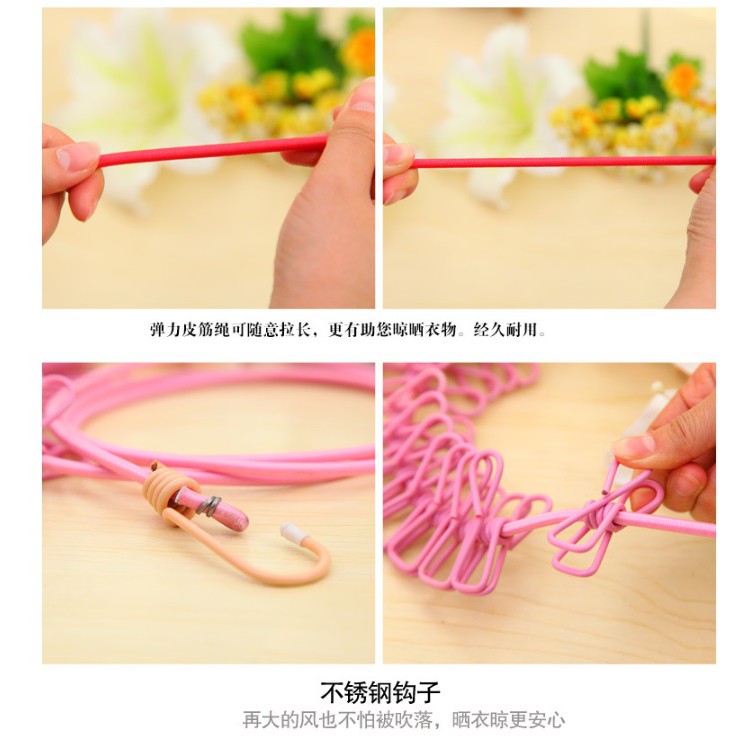 BY.Ж 12夾旅行便攜式晾曬繩、晾衣架、衣夾、衣服掛鉤-細節圖5