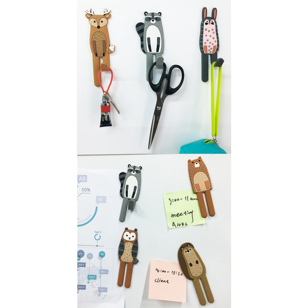 CY.Ж 北歐風動物造型磁性冰箱貼掛勾-細節圖4
