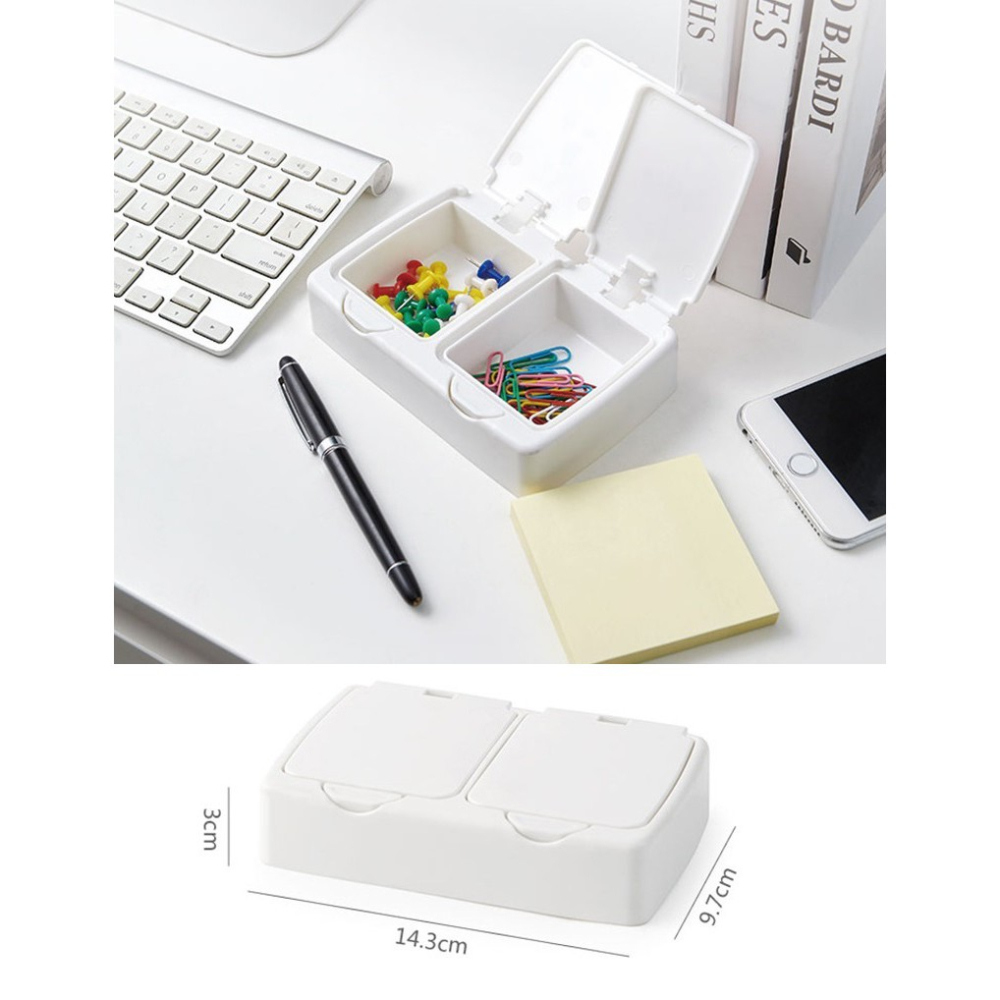 DY.無印風白色彈蓋收納盒 .小物收納盒.彈窗式-細節圖2