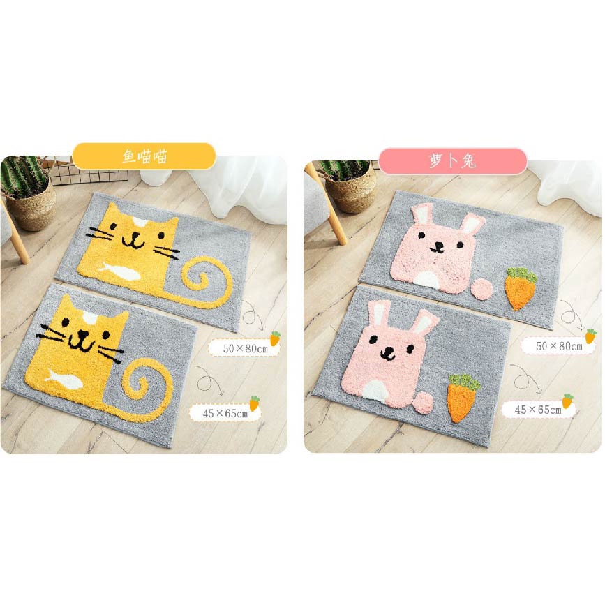 FY.Ж 現代簡約卡通造型地墊.臥室門墊.地毯.浴室防滑墊.吸水墊.陽台廚房腳踏墊 45*65cm-細節圖2