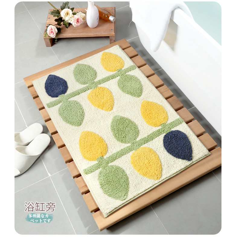 FY. 現代簡約檸檬造型地墊.臥室門墊.地毯.浴室防滑墊.吸水墊.陽台廚房腳踏墊 45*65cm-細節圖4