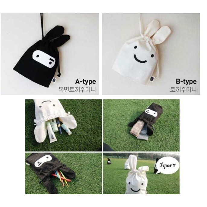 AY.Ж ◇忍者兔可愛布藝收納袋.束口袋.日用整理袋.雜物袋◇-細節圖3