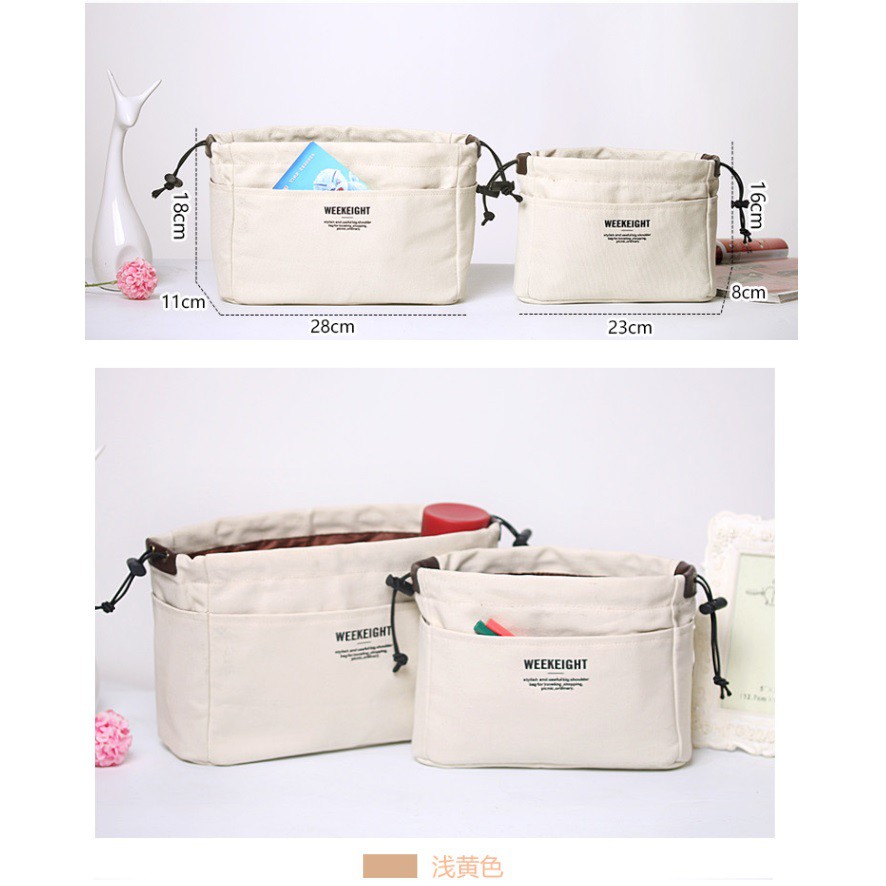AY.Ж WEEKEIGHT 休閒便攜實用帆布包中包.大容量包中包.收納包(大包、小包兩款)◇-細節圖2