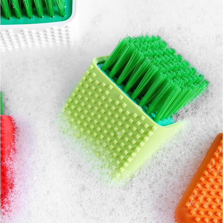 BY.Ж 盆栽兩用矽膠洗衣刷.軟毛清潔刷.洗鞋刷子.板刷內褲清潔.洗衣服刷.内衣刷.兩用刷◇-細節圖5