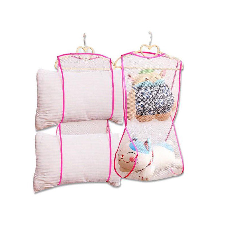BY.Ж 創意多用途晾曬網袋.曬枕頭.曬靠墊.晾衣架.好收納折疊.衣物洗曬網.娃娃洗曬◇-細節圖2