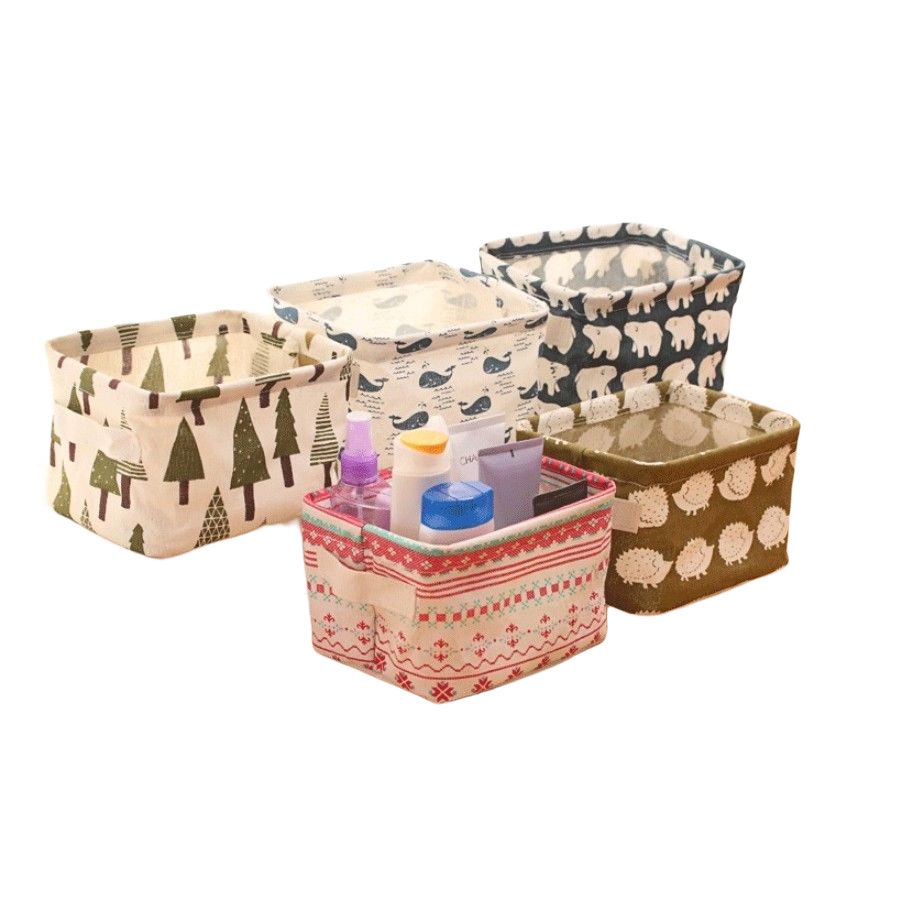 GY.Ж 清新風布藝棉麻帶提手收纳盒.收納籃.衣櫃衣物小物收納籃.置物籃◇-細節圖6