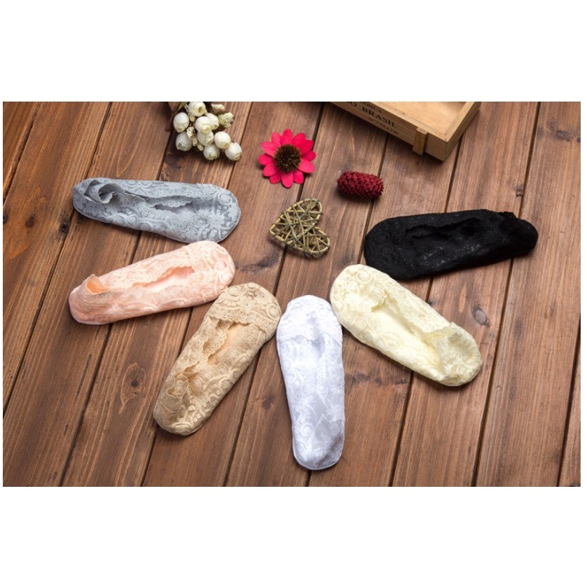 HY.Ж 韓版 蕾絲隱形防滑襪.淺口船形襪.蕾絲防滑船型襪.蕾絲襪 6色◇-細節圖3