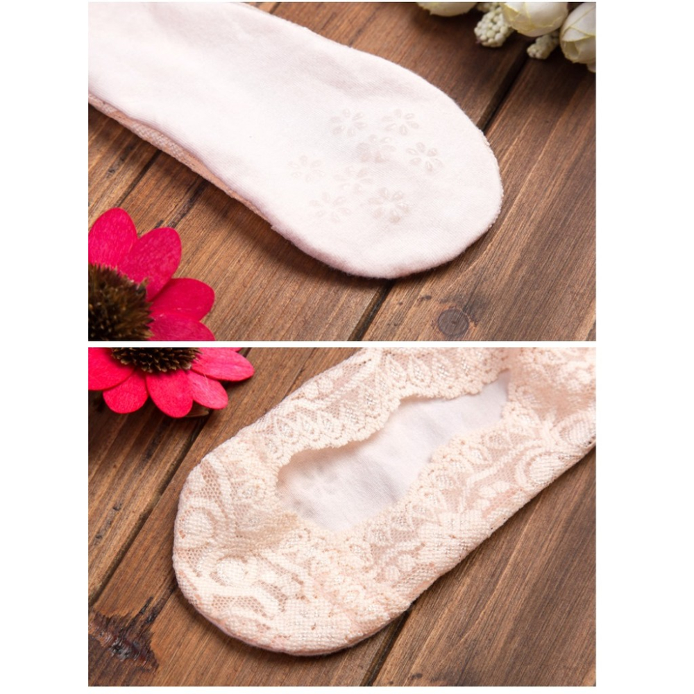 HY.Ж 韓版 蕾絲隱形防滑襪.淺口船形襪.蕾絲防滑船型襪.蕾絲襪 6色◇-細節圖4