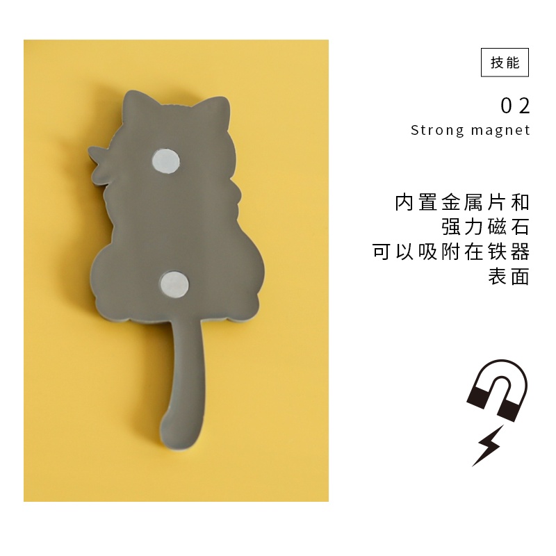 CY.超可愛吃魚貓造型冰箱貼掛勾、磁鐵掛鈎-細節圖4