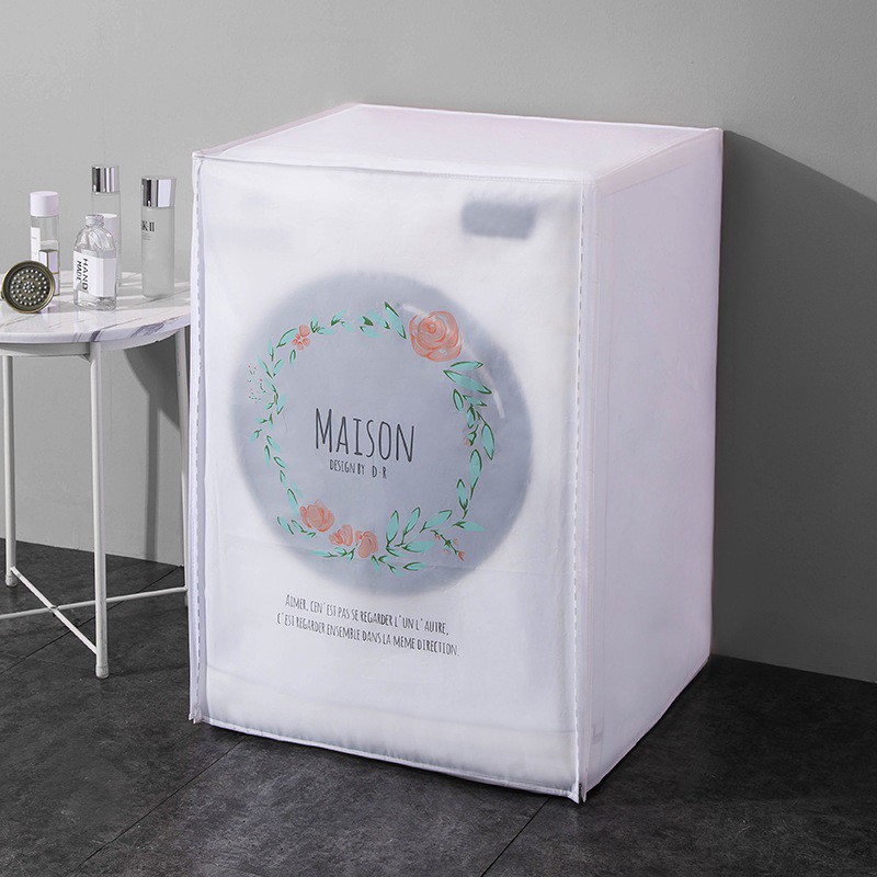 AY.半透明印花上掀式洗衣機防塵套.洗衣機防塵罩-細節圖5