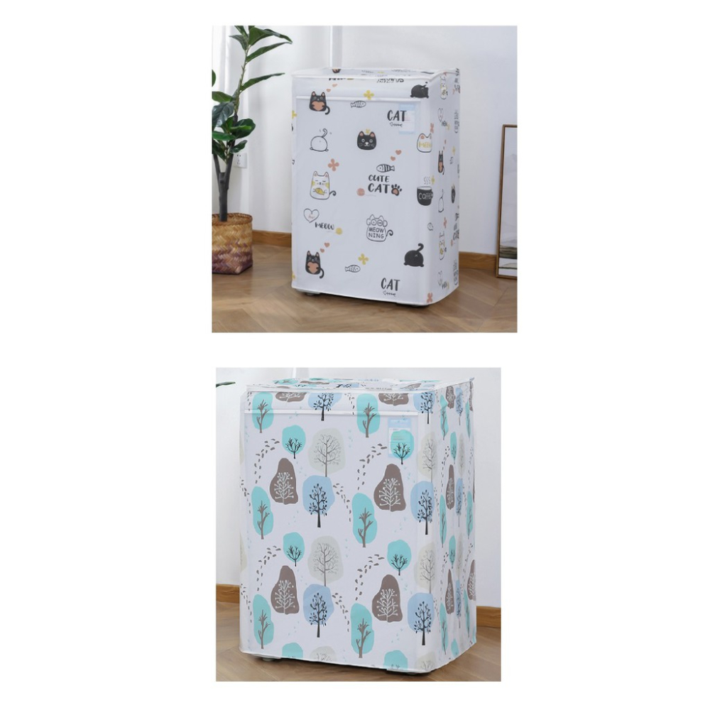 AY.半透明印花上掀式洗衣機防塵套.洗衣機防塵罩-細節圖6