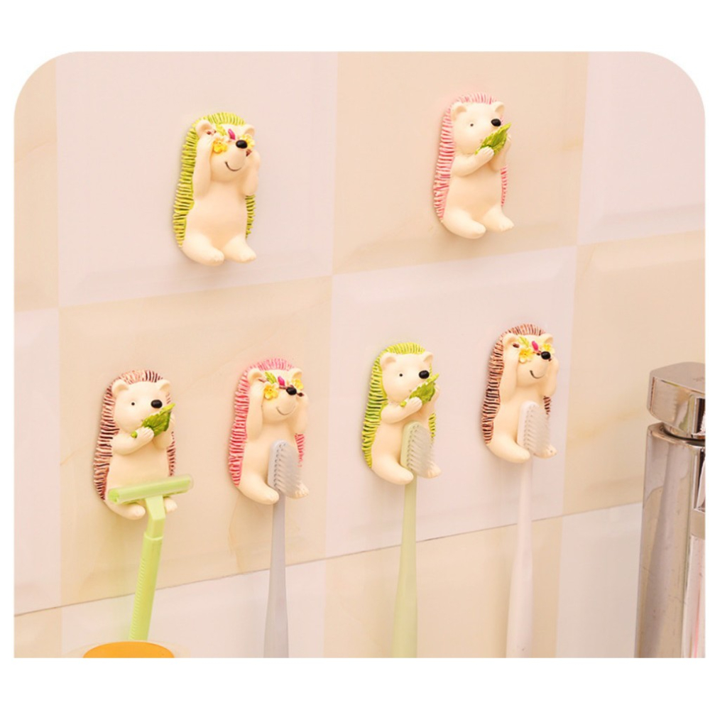 AY.Ж 可愛療癒卡通刺蝟牙刷架.置物架-3M黏貼式◇-細節圖2