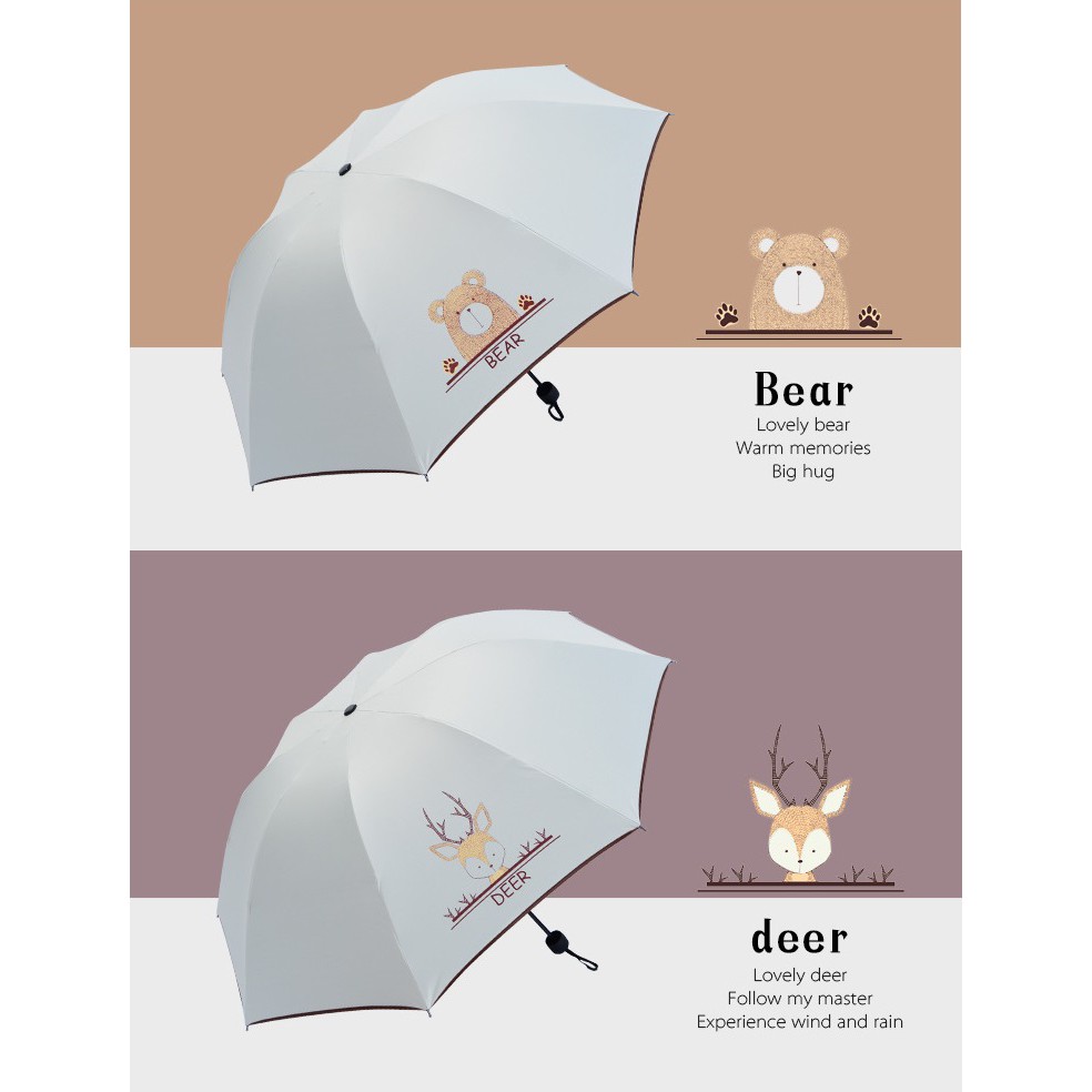 BY.Ж 女款可愛動物太陽傘.三折防曬傘..晴雨兩用傘.折疊雨傘◇-細節圖2