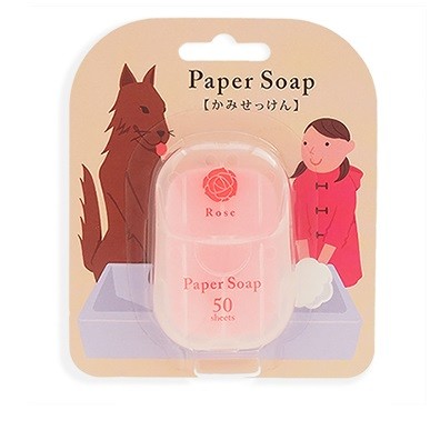 XX.Ж 日本 CHARLEY paper soap 紙香皂.紙肥皂 攜帶式 抽取式 50枚-玫瑰-細節圖2