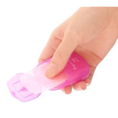 XX.Ж 日本 CHARLEY paper soap 紙香皂.紙肥皂 攜帶式 抽取式 50枚-玫瑰-細節圖3